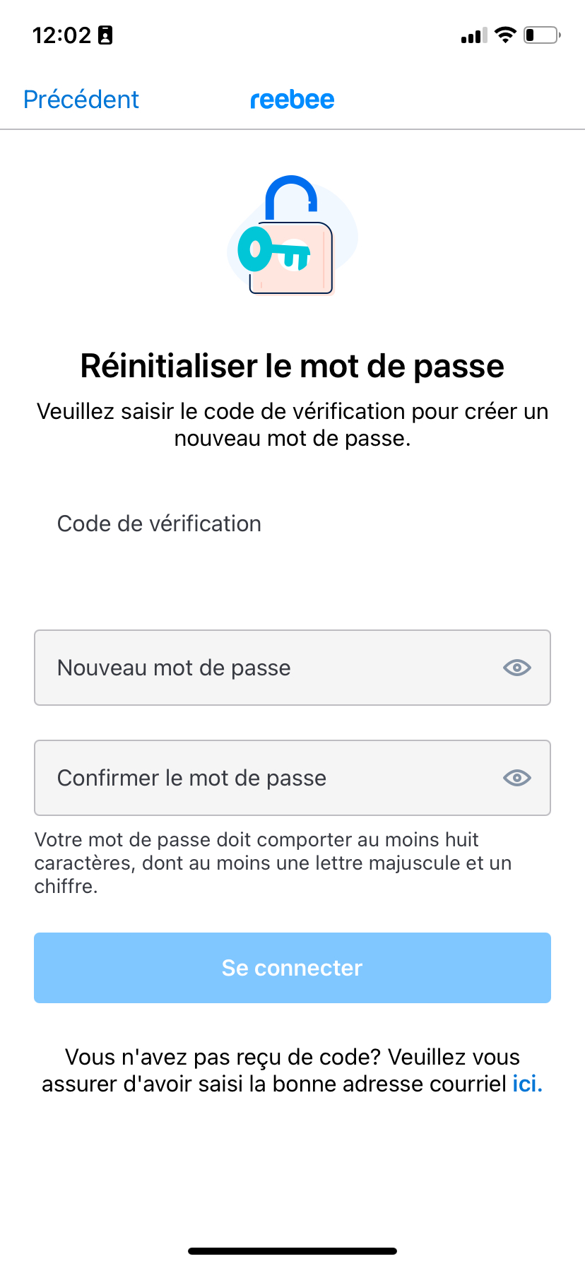 Réinitialisation de mot de passe et problème de réception de code de vérification Centre d